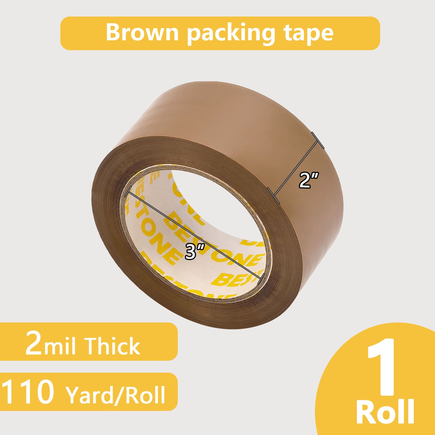 3" Packing Tape Lite Brown