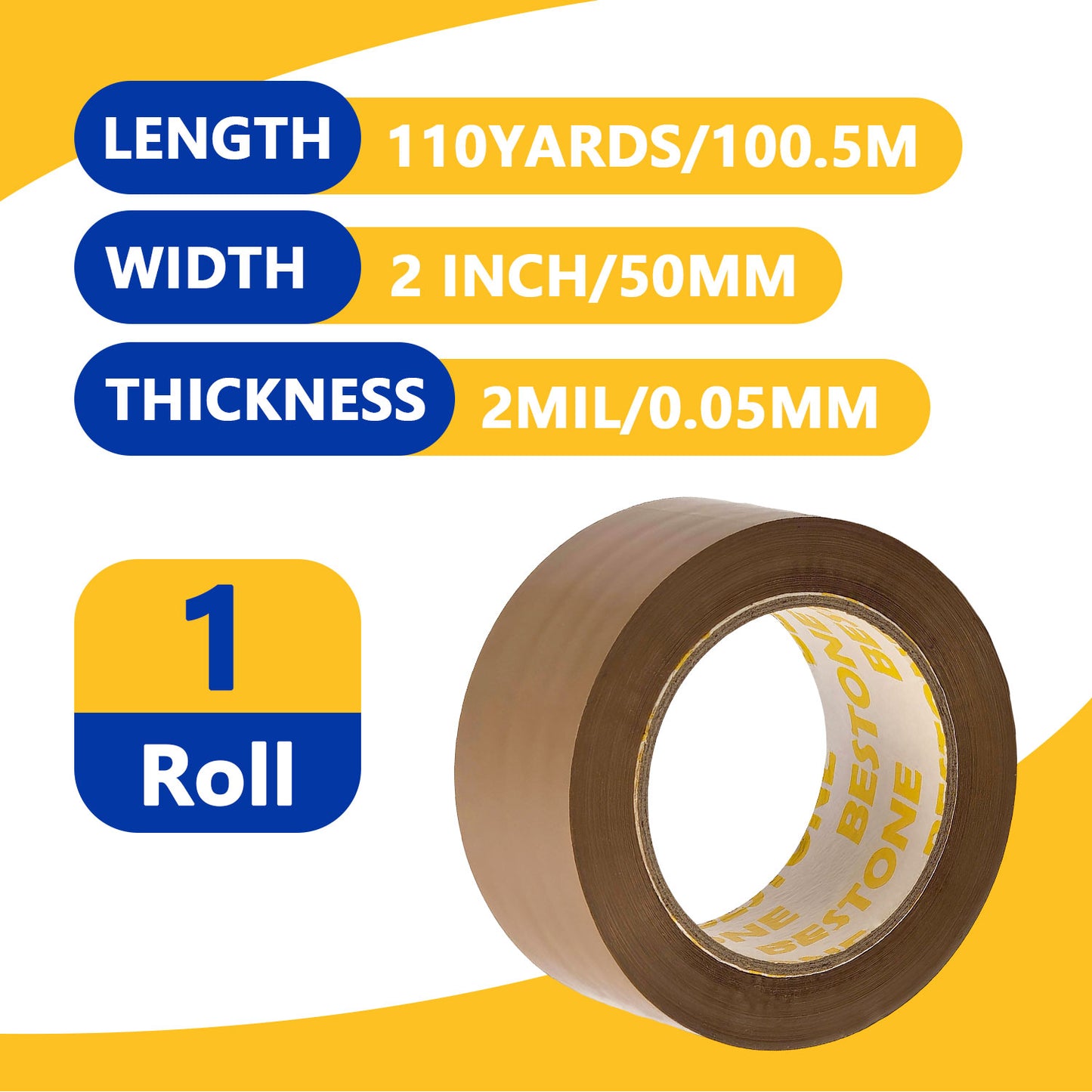 2" Packing Tape Lite Brown