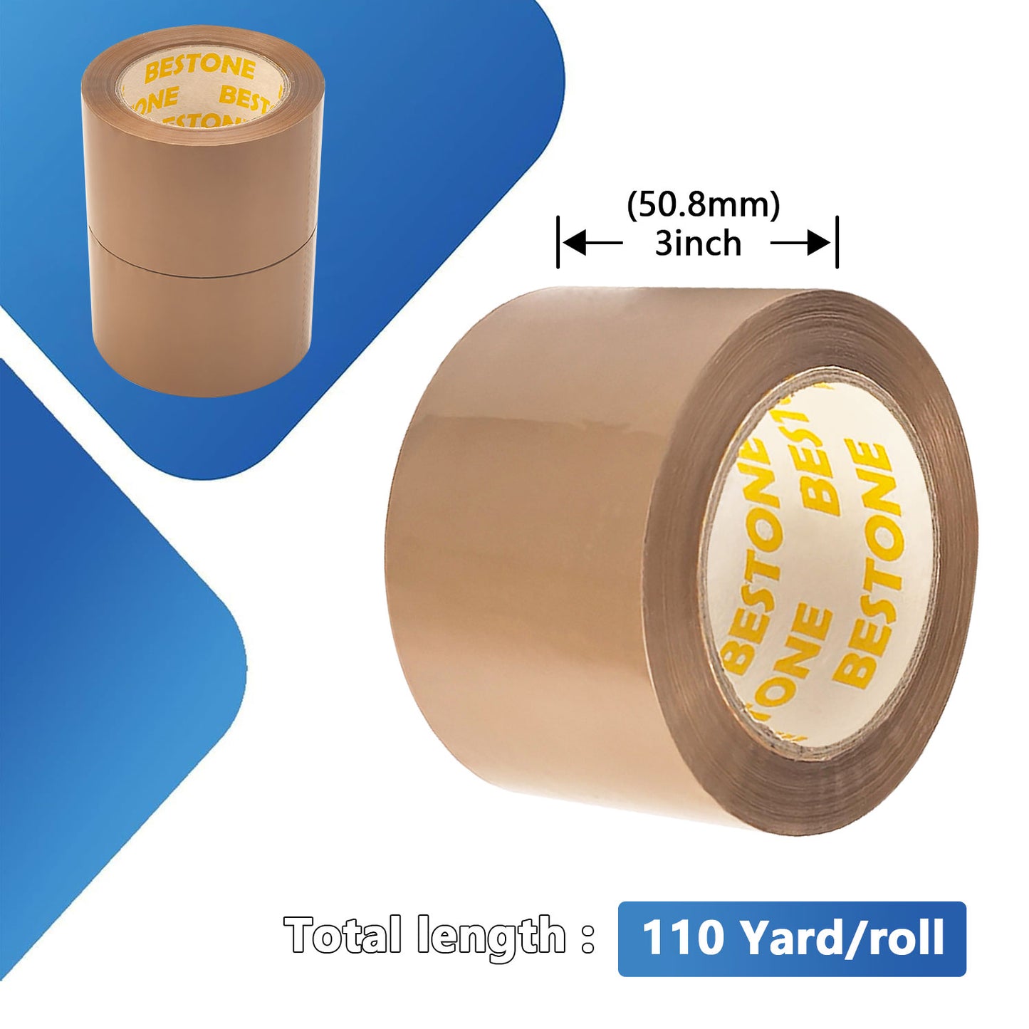 3" Brown Tape - 1 Roll - 110 Yards